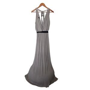 Robert Rodriguez Taupe Maxi Dress with Black Waistband size 2